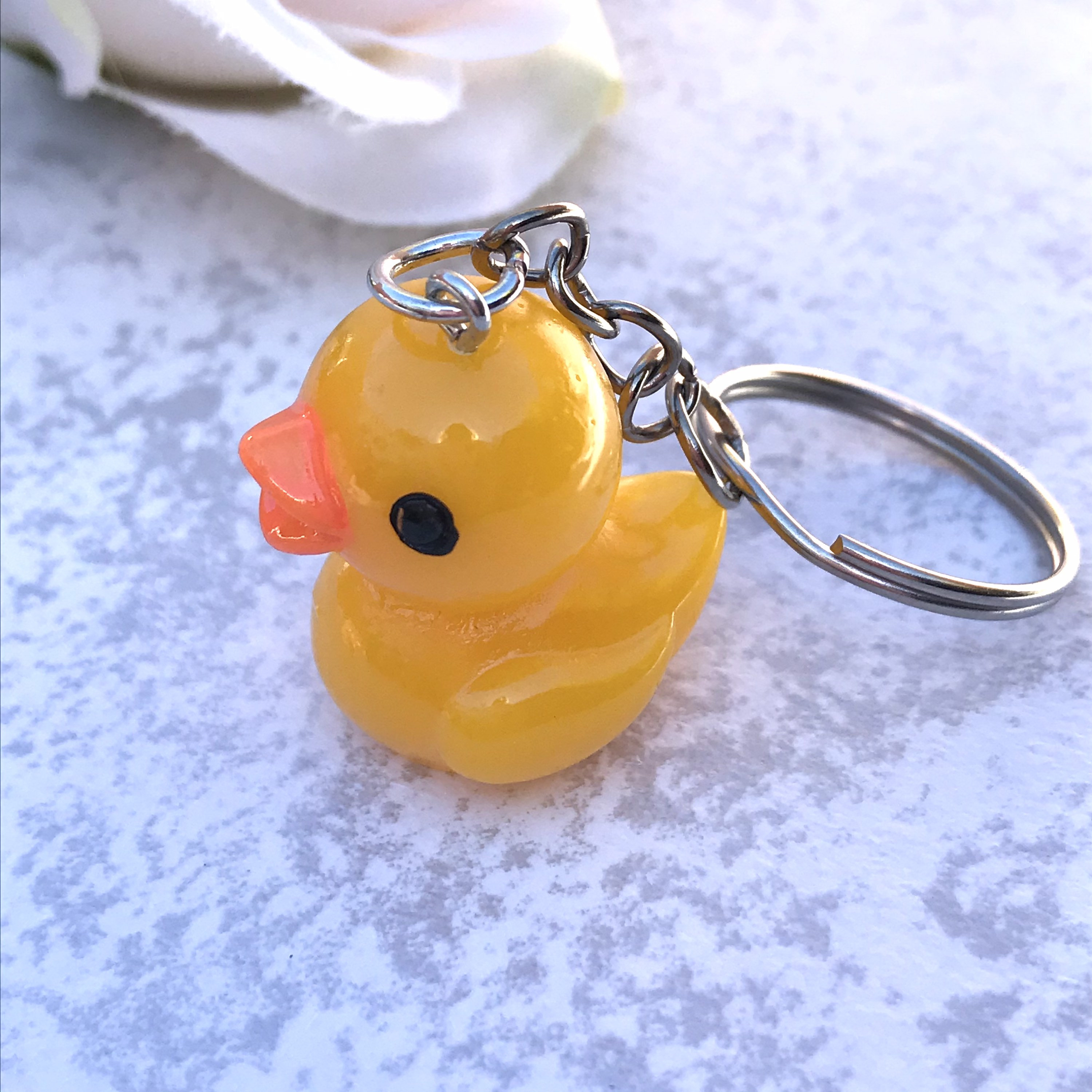 Cute duck keyringrubber duck keychain kawaii keyringnovelty Etsy