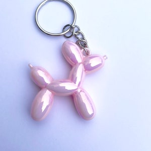 Pink Balloon dog keyring, iridescent novelty keychain, novelty gift