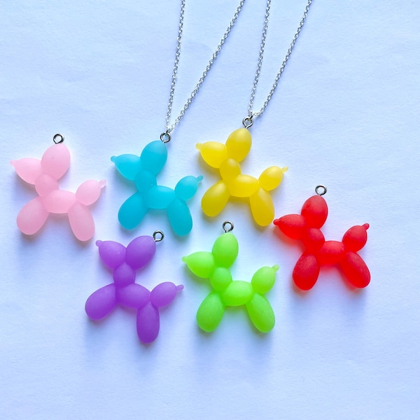 Balloon dog necklace, kawaii necklace, quirky jewellery, kidcore, y2k