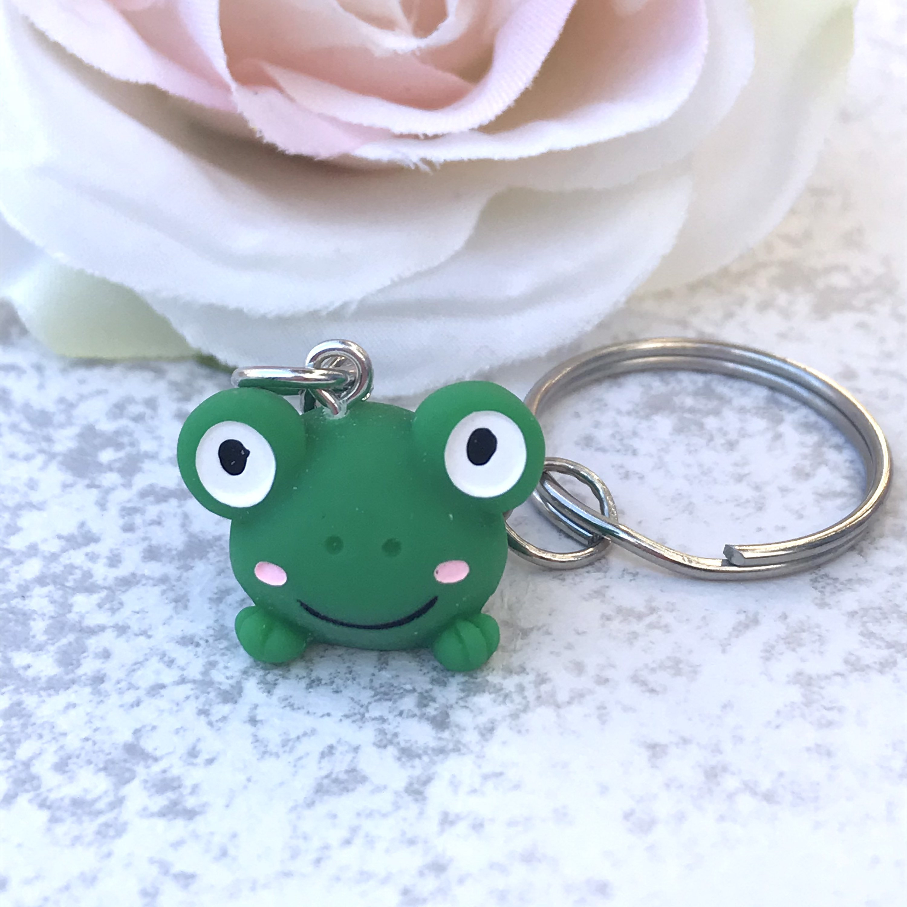 Cute frog keyring kawaii keychain frog keychain novelty Etsy