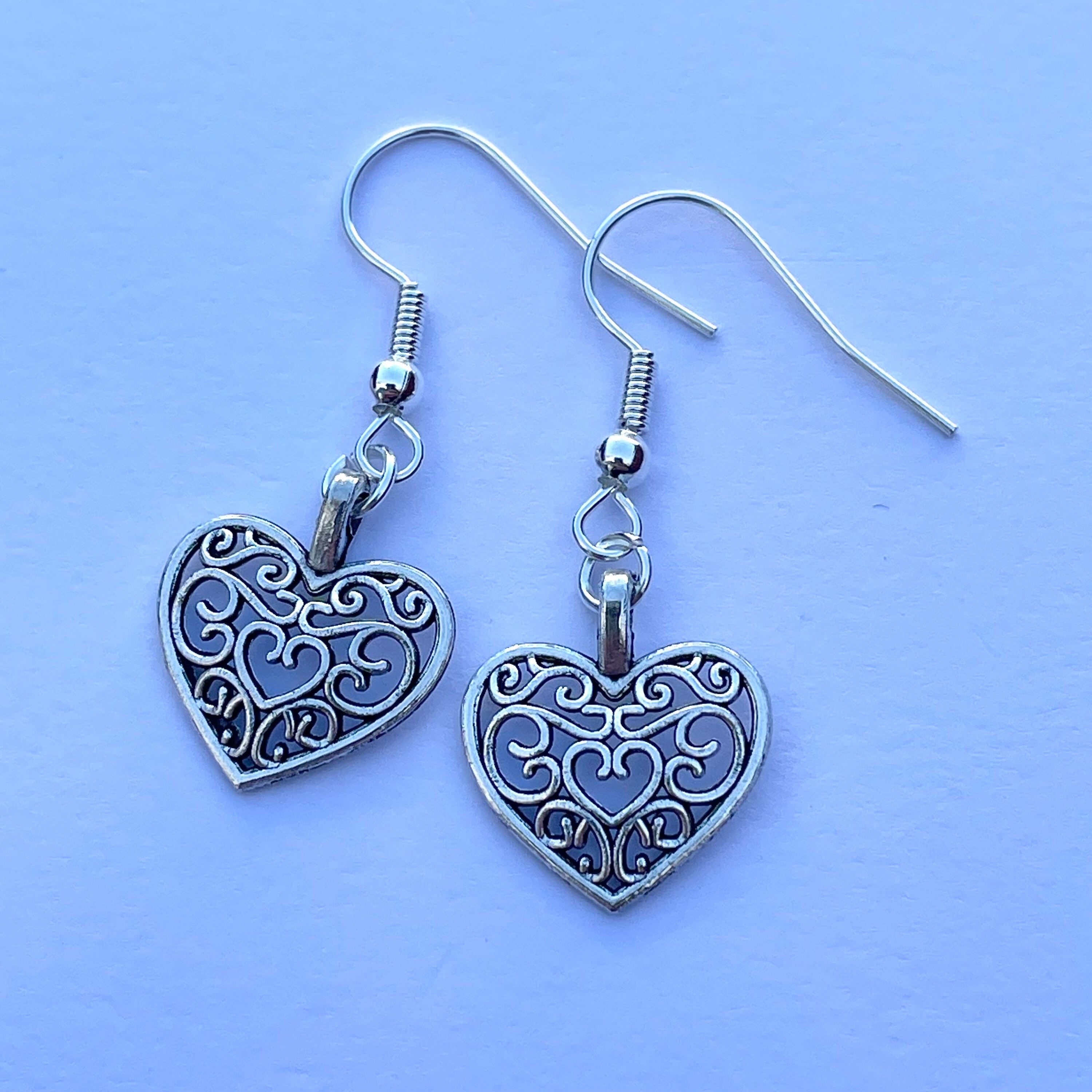 Dainty Filigree Heart Earrings Downtown Girl Valentines Day Gift
