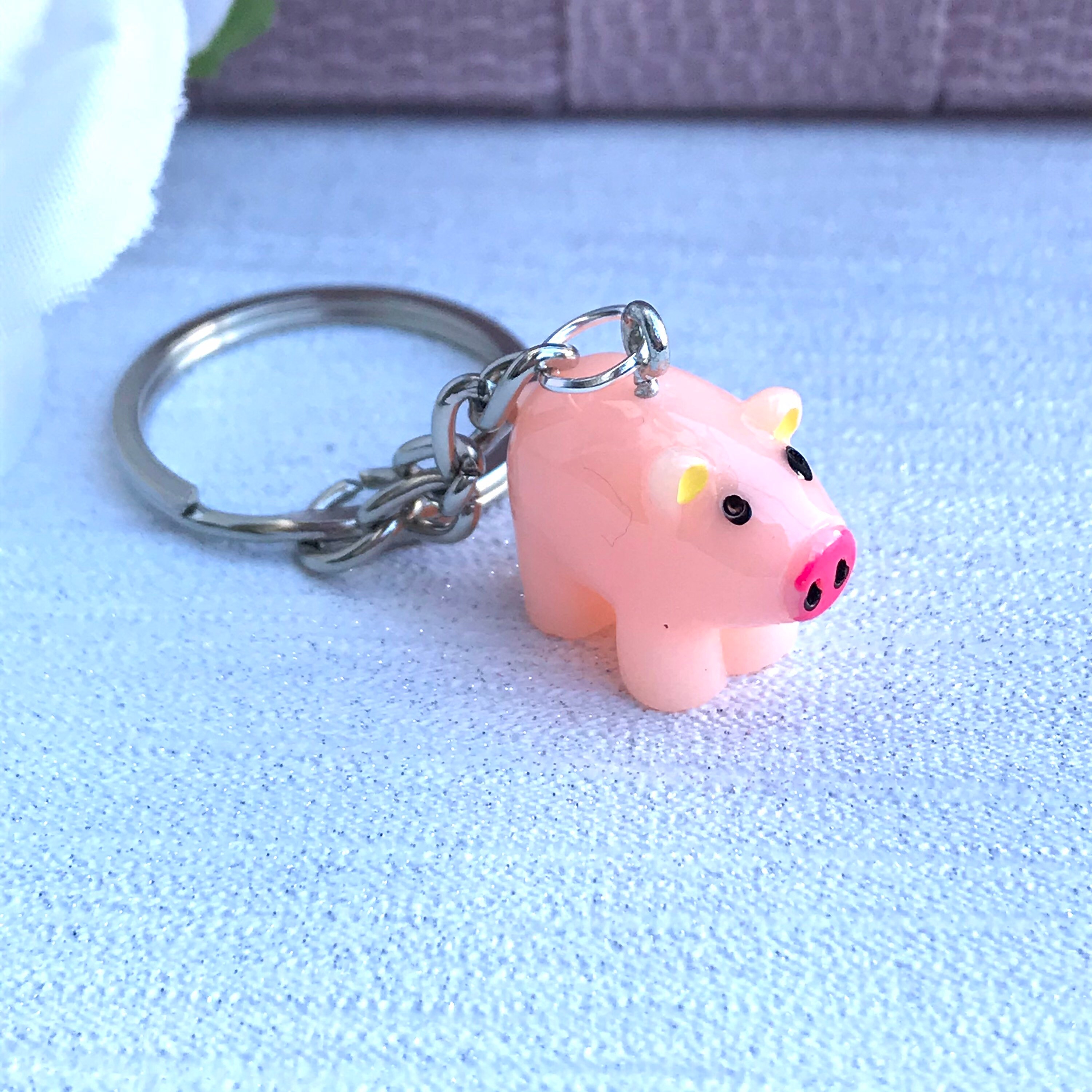 Cute pig keyringpiggy keychain kawaii keychain novelty Etsy