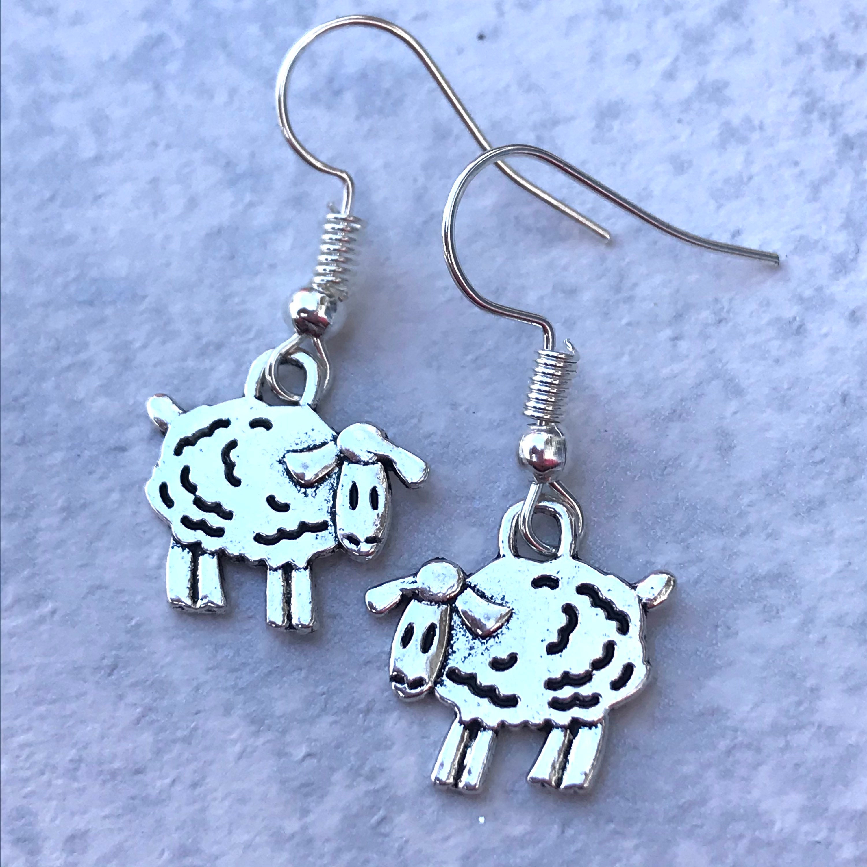 Dainty sheep earrings cute lamb earrings quirky jewellery Etsy