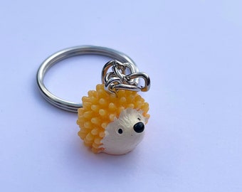 Small hedgehog keyring, autumnal gift, gift for hedgehog lover, wildlife, animal lover gift