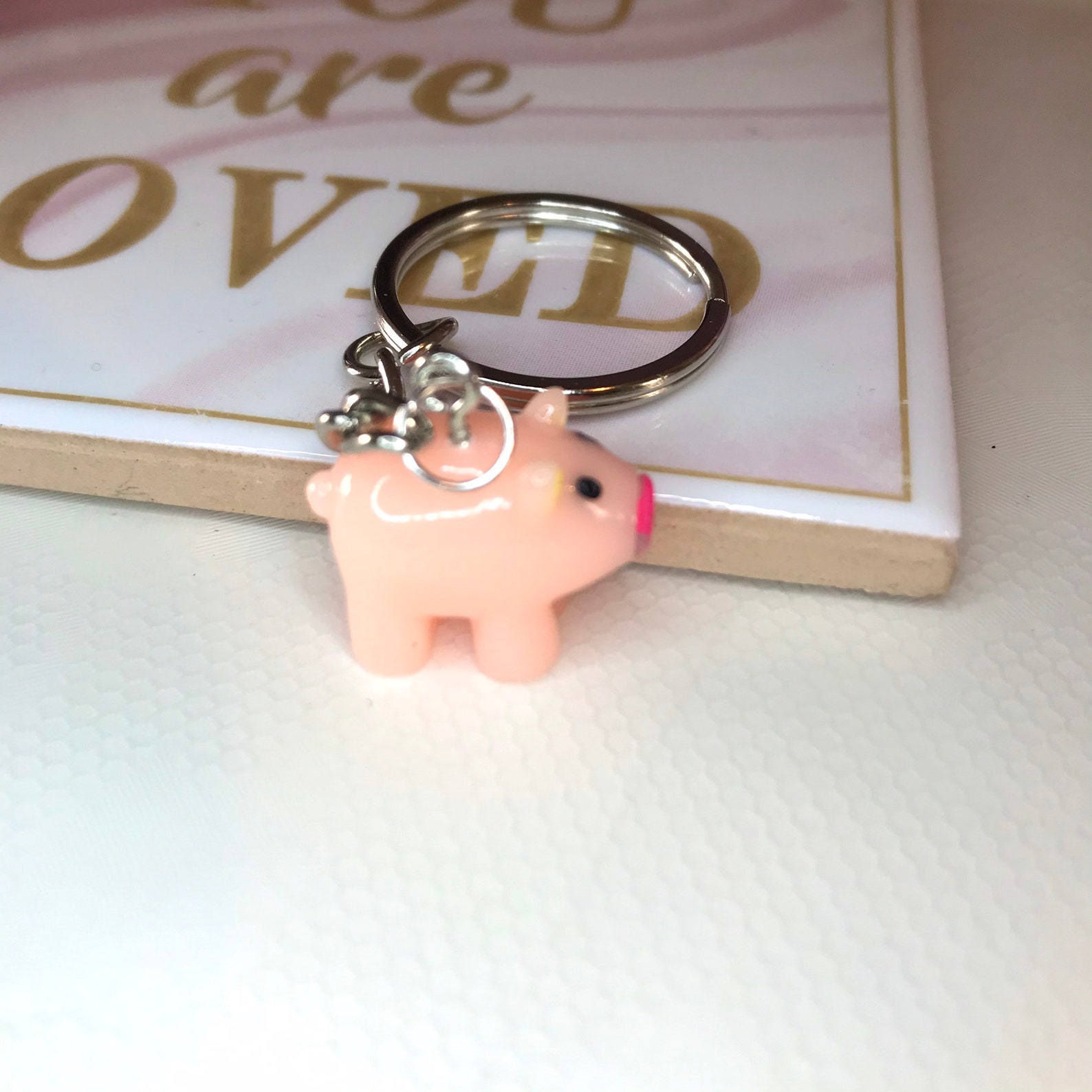 Cute pig keyringpiggy keychain kawaii keychain novelty Etsy