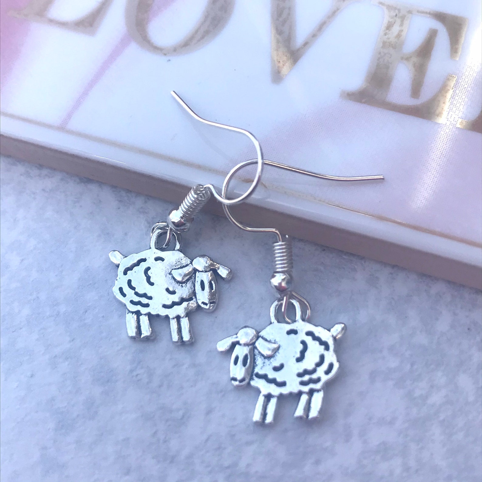Dainty sheep earrings cute lamb earrings quirky jewellery Etsy