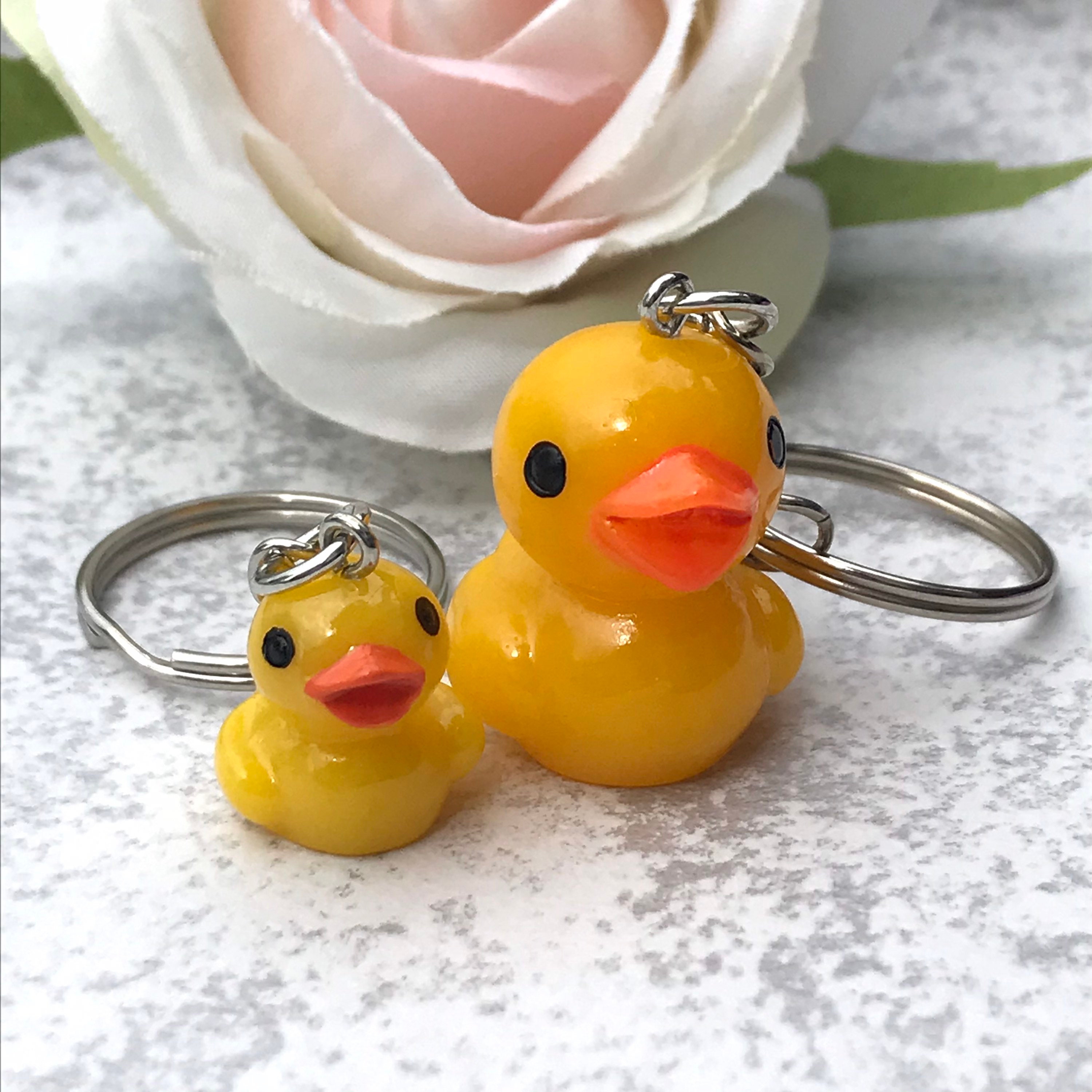 Cute duck keyringrubber duck keychain kawaii keyringnovelty Etsy