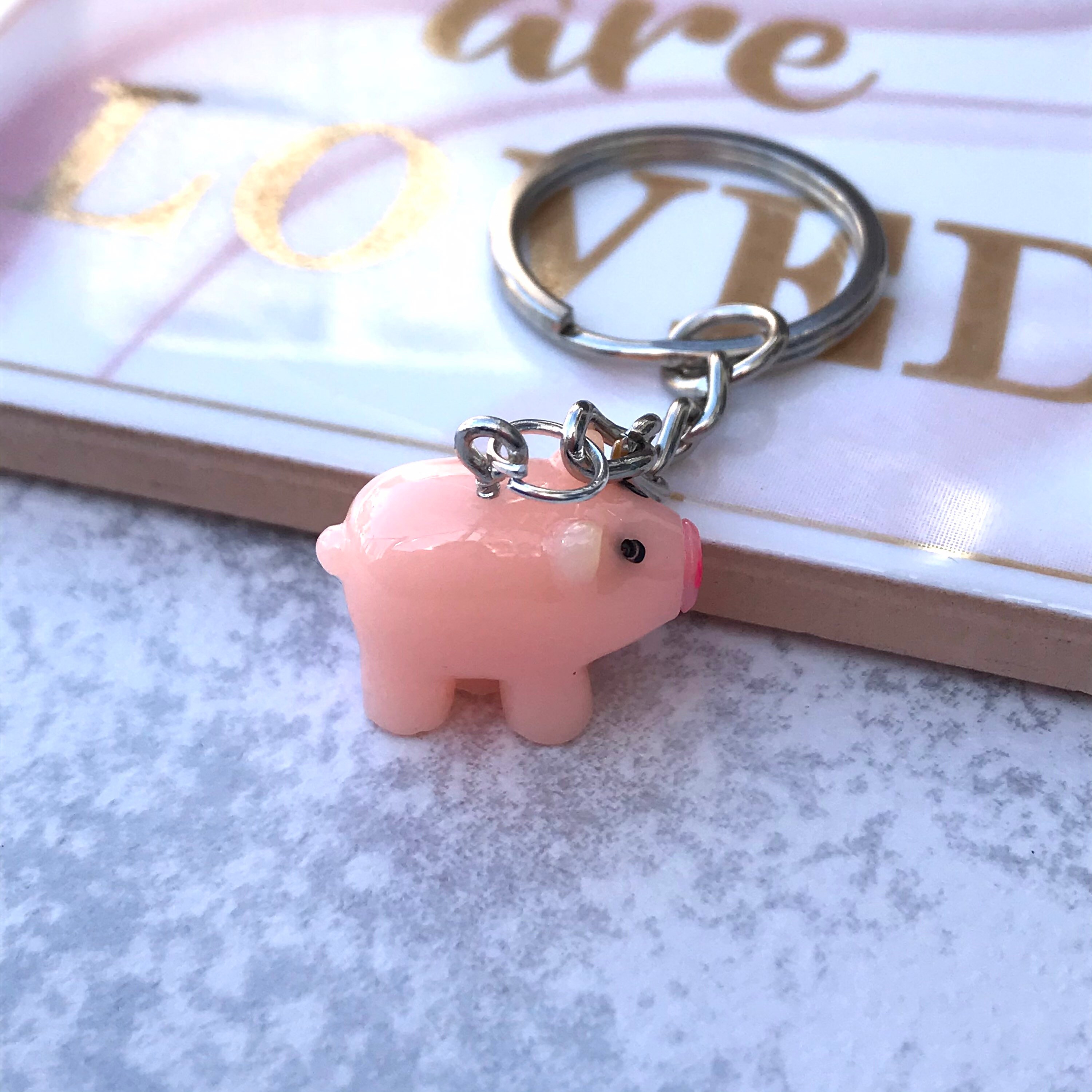 Cute pig keyringpiggy keychain kawaii keychain novelty Etsy
