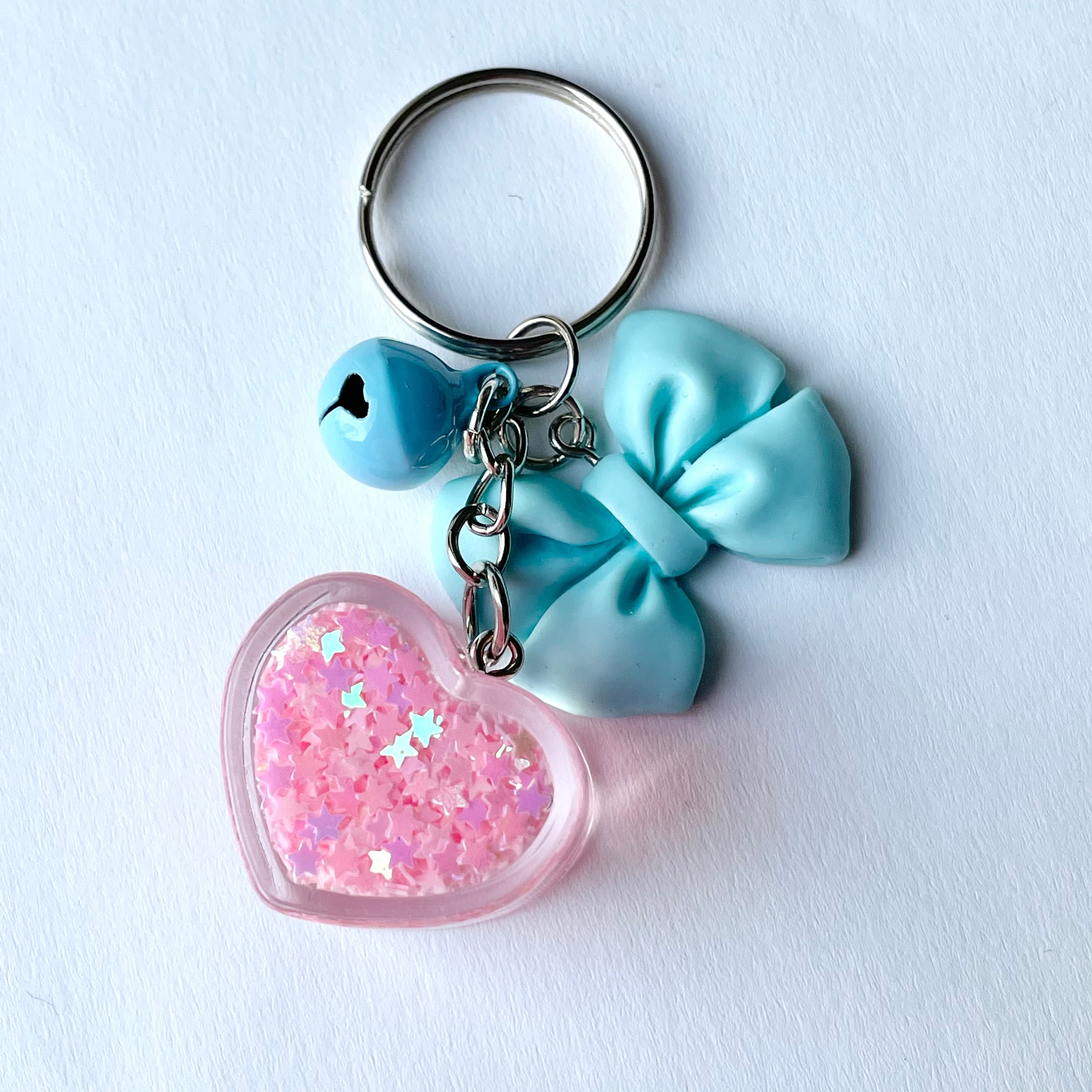 SPARKLE HEART KEYRING AND CLIP – traceytanner