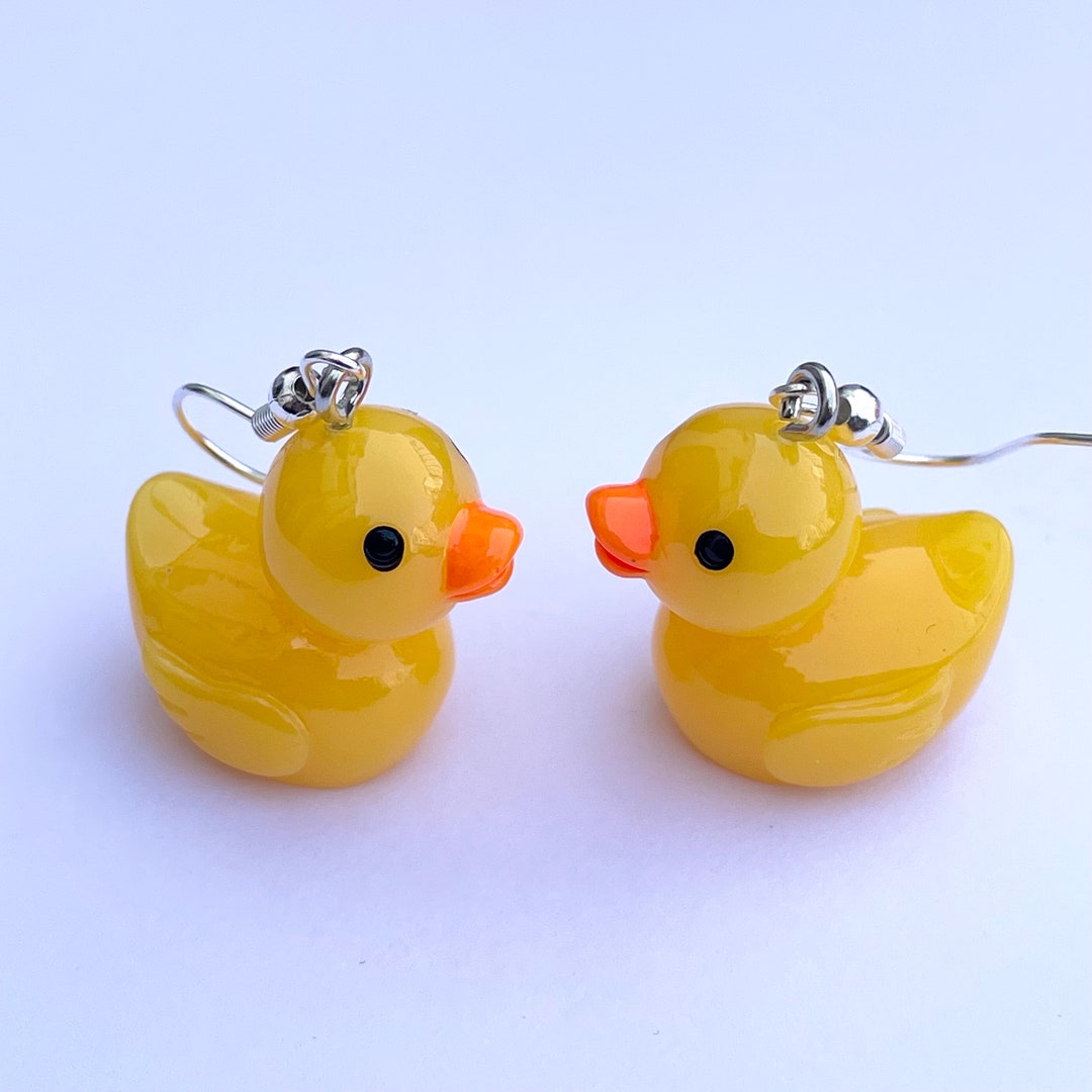 Rubber duck earrings cute duck gift funky earrings novelty Etsy.de