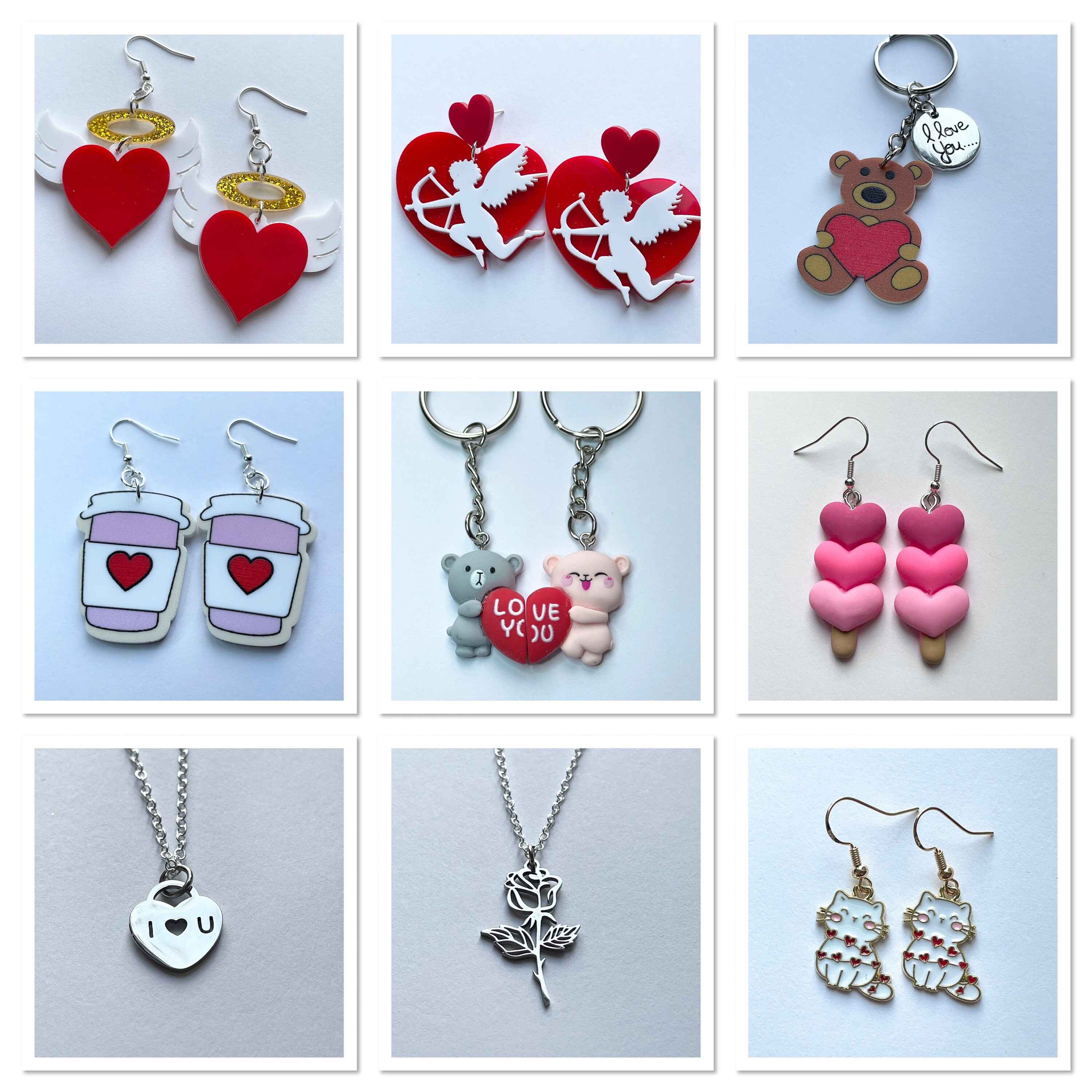Cute Heart Keyring, Sparkly Keychain, Novelty Keyring
