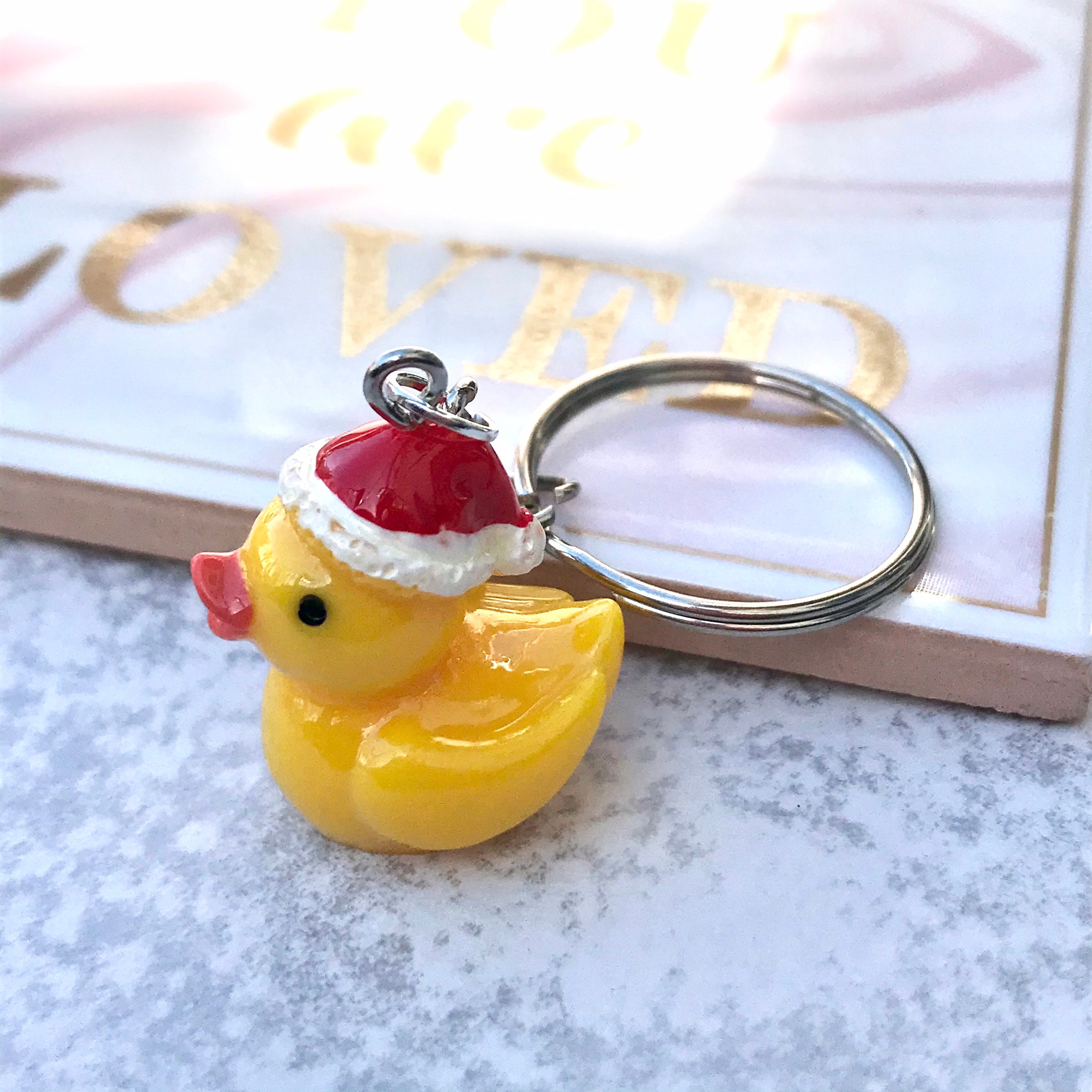 Christmas rubber duck keyring secret Santa gift duck keychain Etsy