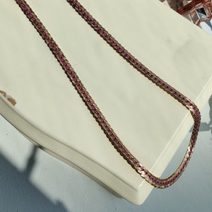 Vintage Pink Enamel Stripe Chain Jones New York 1990s Goldtone