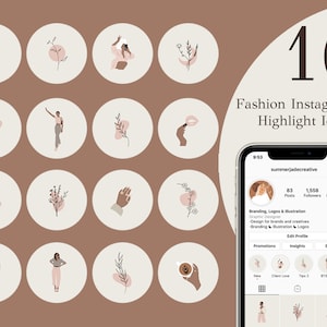 Fashion Instagram Highlight Covers, Boho Highlight Story Icons, minimal fashion highlights, fashion highlight covers, Abstract Woman Icons