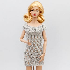 Fashion doll dress, knitted dress for 1:6 scale doll, 12 inch doll