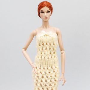 Fashion doll dress, knitted dress for 1:6 scale doll, 12 inch doll
