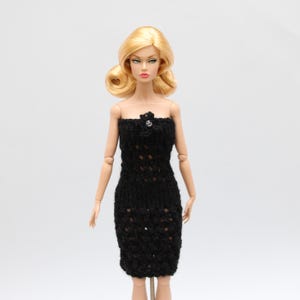 Fashion doll dress, knitted dress for 1:6 scale doll, 12 inch doll
