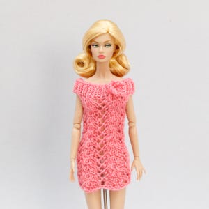 Fashion doll dress, knitted dress for 1:6 scale doll, 12 inch doll