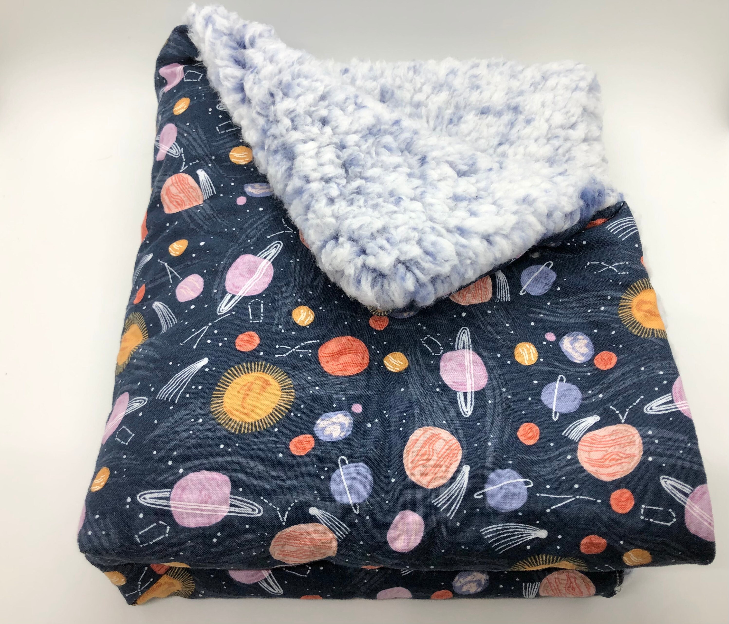 Galaxy Baby Blanket Outer Space Nursery Theme Moon Etsy