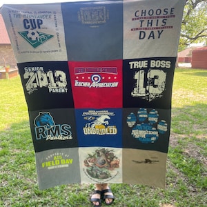 T-shirt Blanket, Bereavement Blanket, Custom Made, Keepsake Blanket, Gift for Loved One, Graduation gift, DEPOSIT ONLY