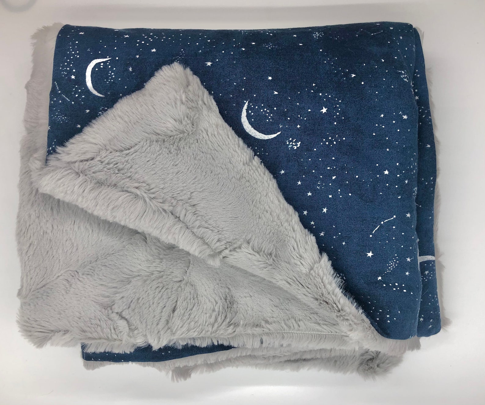 Moon and Stars Baby Blanket Outer Space Nursery Theme Moon Etsy