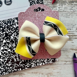 Crayon Hair Bows, back to school hair clips, first day of school