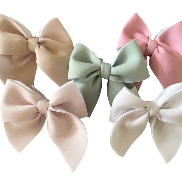 Sailor bow neutral colors for girls, spring bow, summer bow