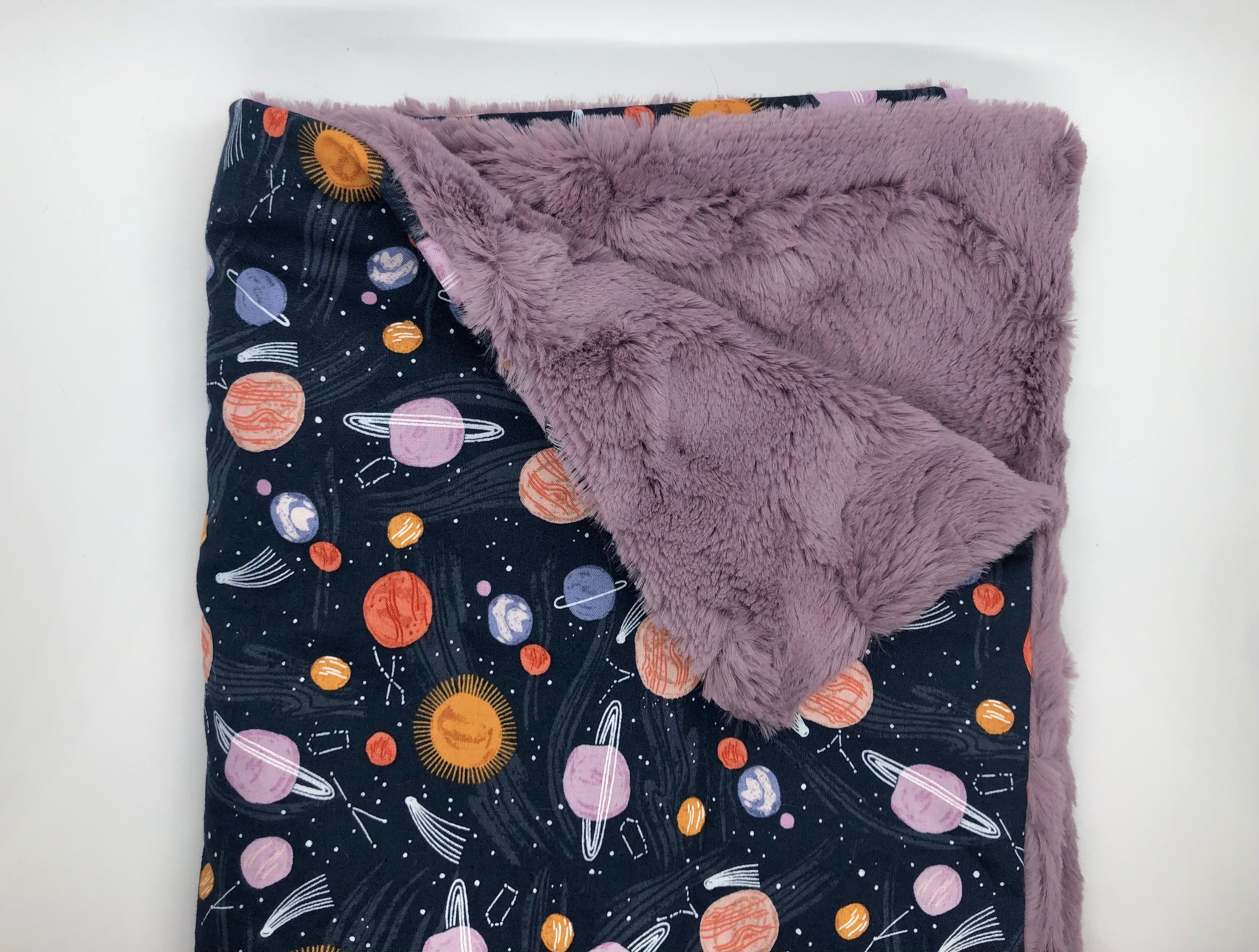 Galaxy Baby Blanket Outer Space Nursery Theme Moon Etsy