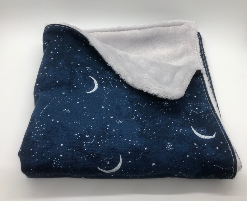 Moon and Stars Baby Blanket Outer Space Nursery Theme Moon Etsy