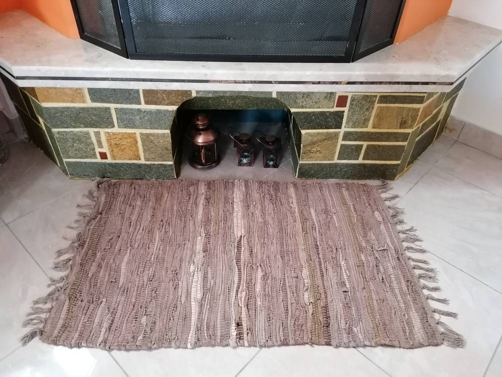 Rustikaler Feuerfester Kaminteppich Beige-Brauner | Etsy