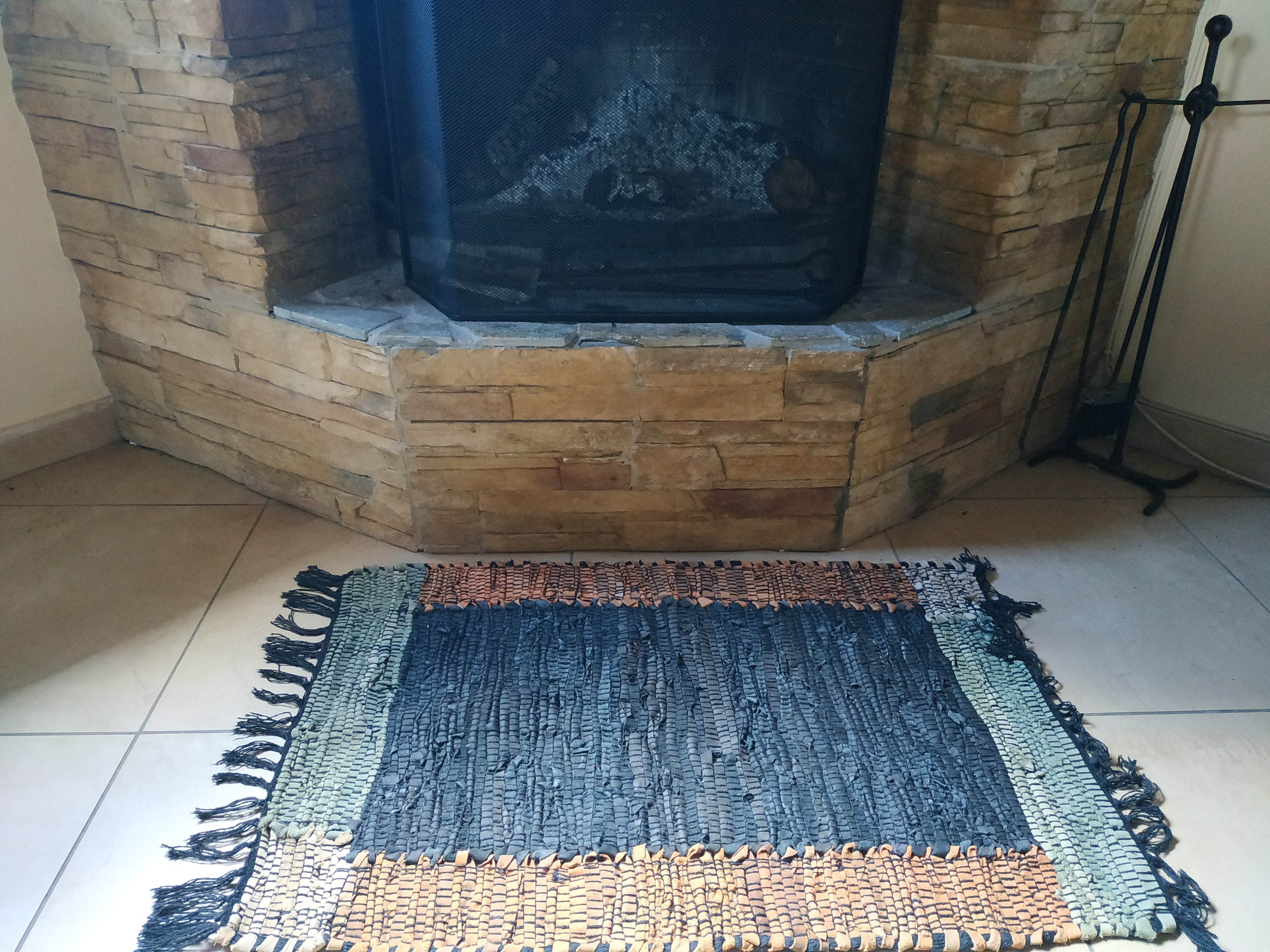 Rustic Fireproof Fireplace Carpet Multicolor Hearth Fire Etsy