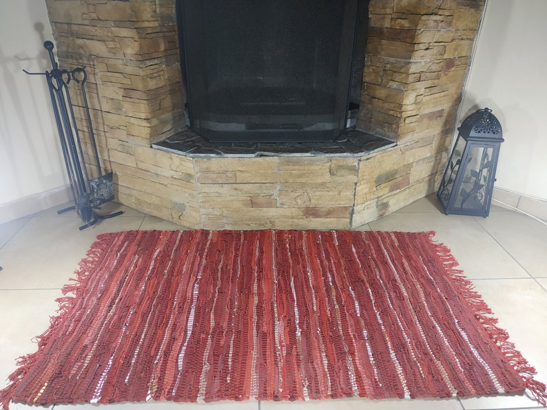 Rustic Fireproof Fireplace Carpet Shiny Red Hearth Fire Etsy