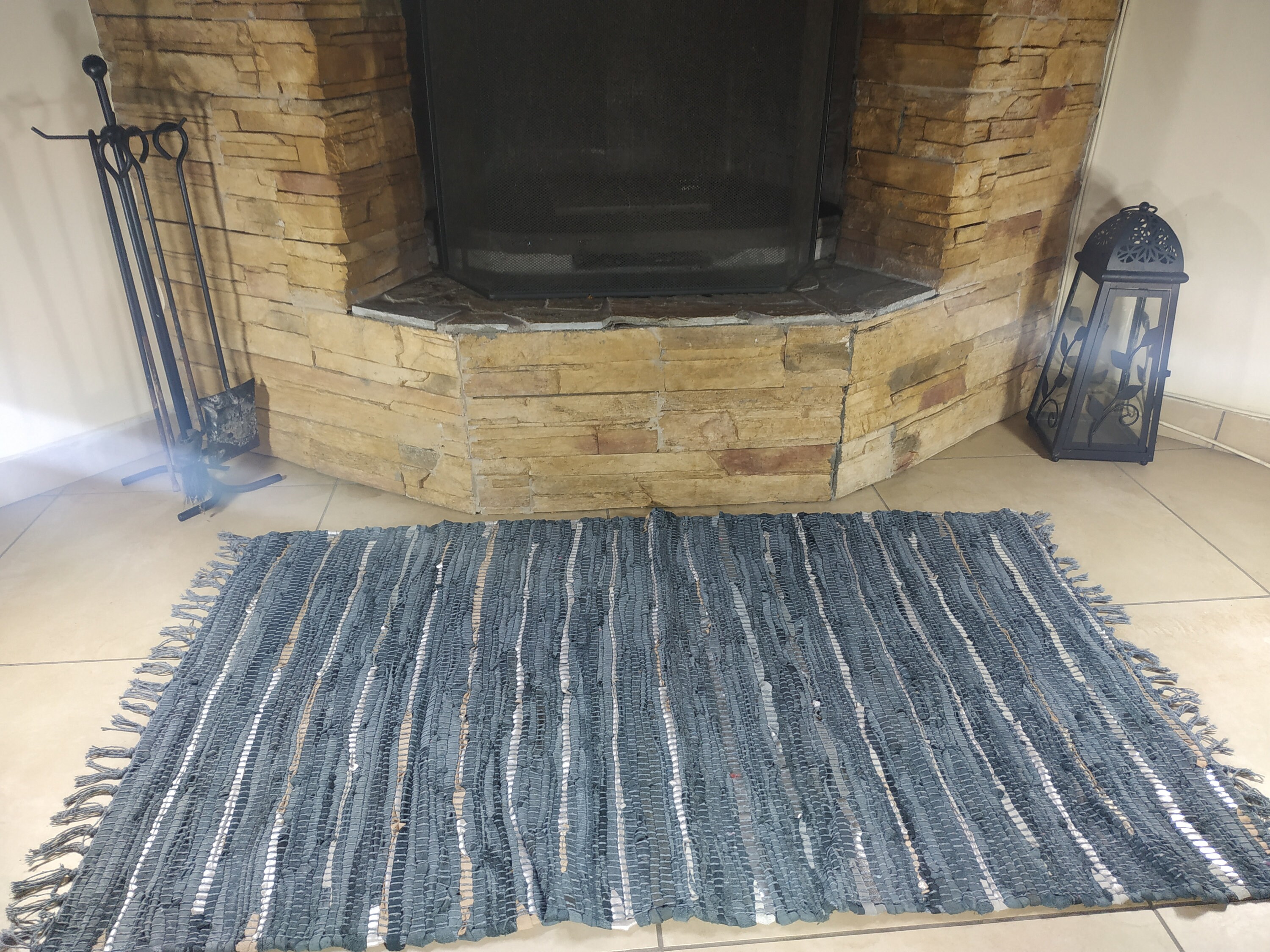 Rustic Fireproof Fireplace Carpet Shiny Gray Hearth Fire Etsy