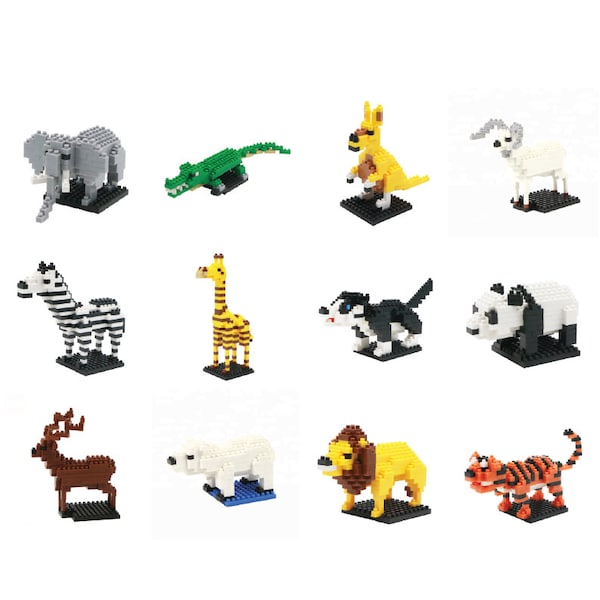 Animal Micro-blocks Mini Blocks Nano Blocks DIY Figurine Kit for Children's Learning Perfect Party Favors