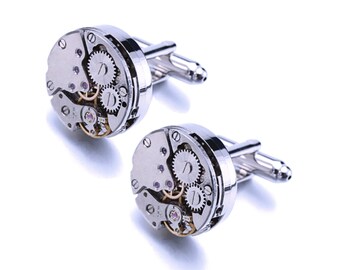 Watch Movement Cufflinks, Premium Cufflinks, Wedding Cufflinks, Mens Mechanical Watch Movement Cufflinks, Watch Mechanical Gear Cufflinks