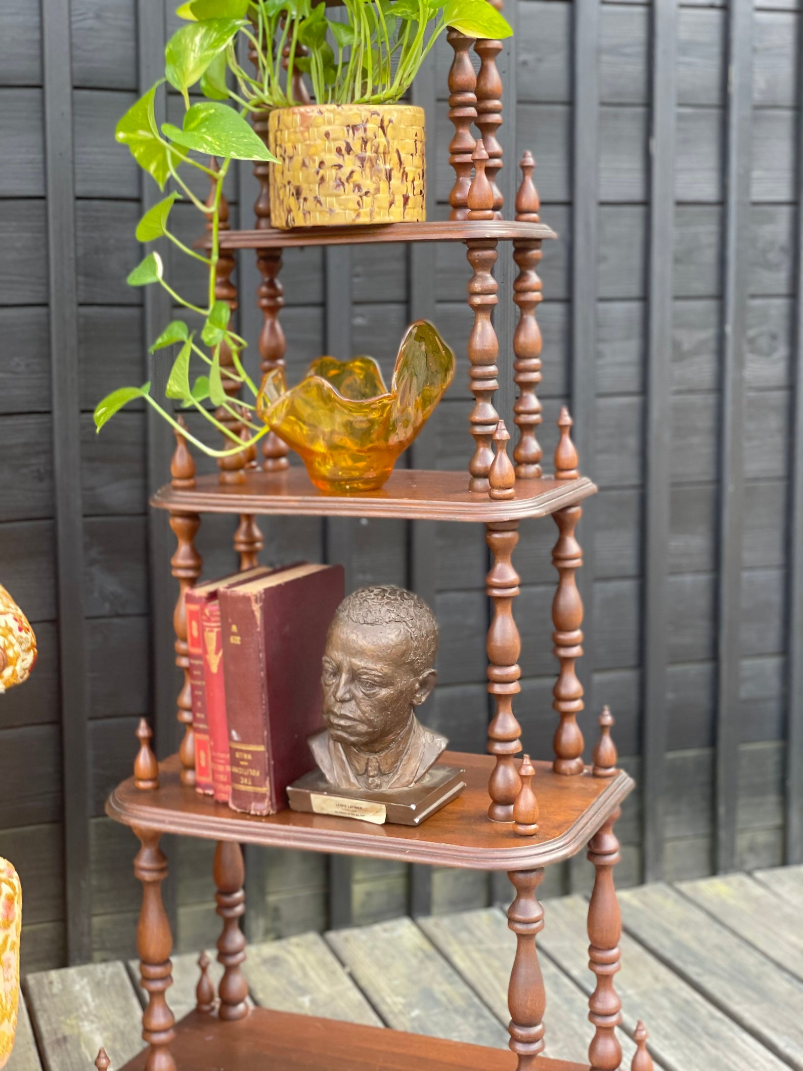 Single Antique Walnut 5Tiered Spindle Shelf whatnot 19th Etsy