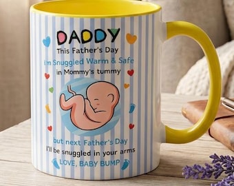 Daddy Baby Bump Mug, First Father's Day Pregnancy Announcement Gif, Gift for Expecting Dad, New Dad Coffee Mug, Baby Reveal Gift