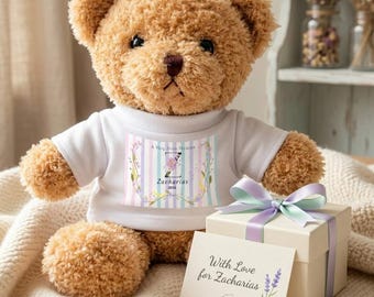 Personlig minnesnalle, minnessak för spädbarnsförlust, nallebjörn med eget namn, kondoleansgåva, kondoleansgåva, minne av missfall