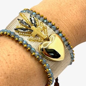 Handmade Catholic Bracelet - Religious Protection Gift - Scapular Jewelry, Sacred Heart Scapular Bracelet Scapular Jewelry