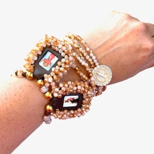 Divine Rosary Bracelet with Cross - Handmade Catholic Jewelry for Faithful Protection, Adjustable Design