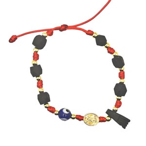 Jet Stone Good Luck Bracelet for Protection & Healing - Red String Gemstone Bracelet