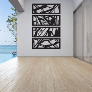 TSUNAMI: Quartet AMC Decorative Wall Modern Art ABSTRACT - 021 - 63"w X 40"h Minimalist Constructivist