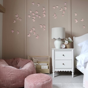Pink Ceramic Butterfly Wall Art Set – Handmade Set of 5, 10 or 20 Butterflies