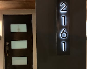 Cool White LED House Numbers LED Modern Address Signs 5-12 Inch for Homes