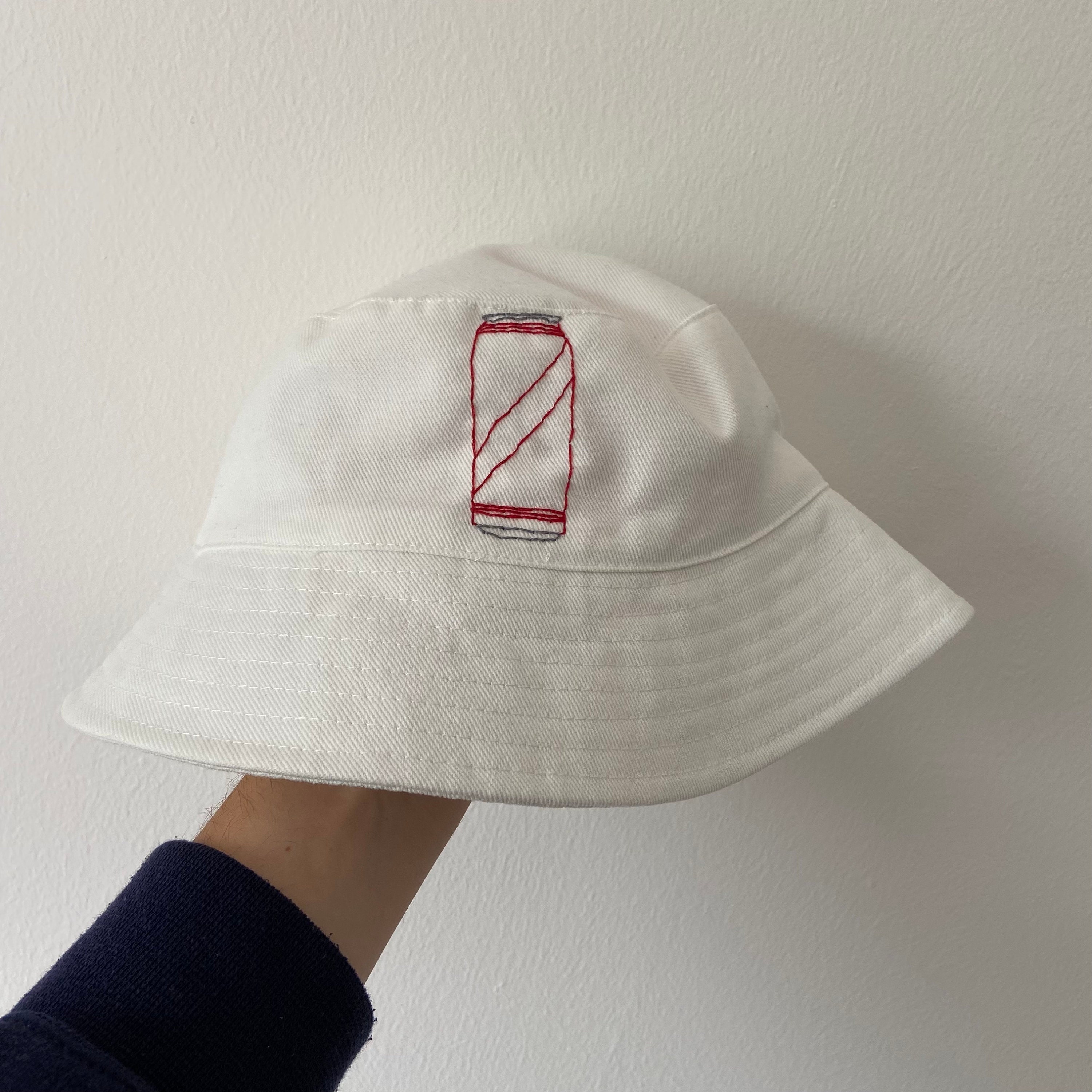 Festival Bucket Hat Red Stripe Inspired White Bucket Hat. Etsy