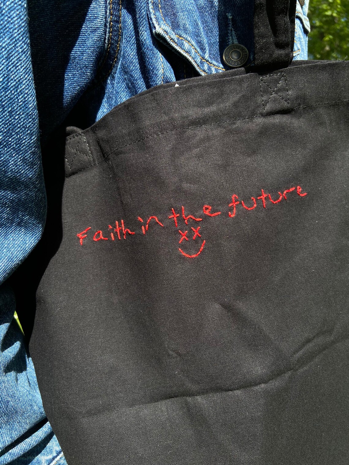 Louis Tomlinson faith in the Future Tote Bag. Black Tote Bag Etsy