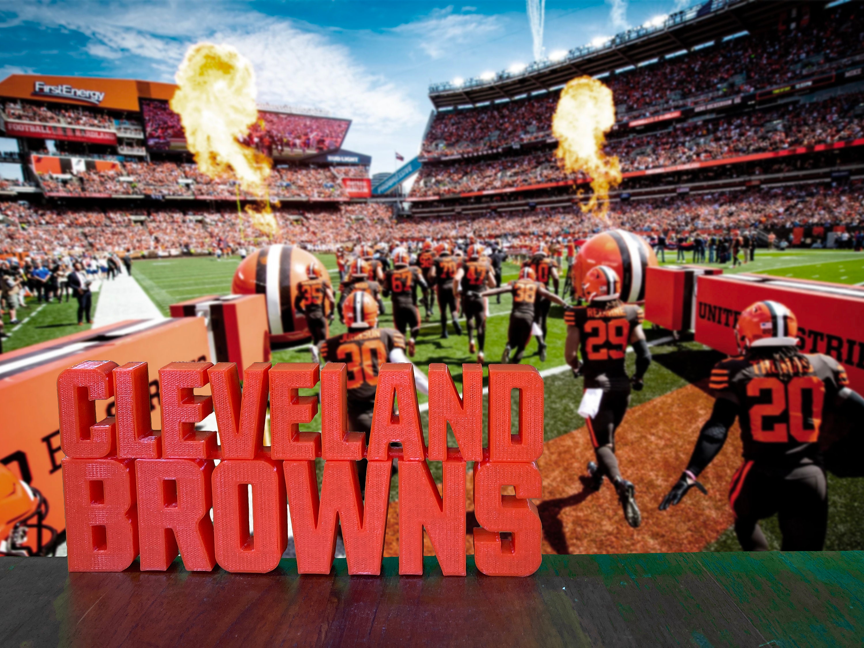 3D Prnted Cleveland Browns Standing Logo 