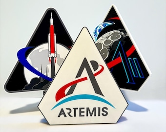 3D Printed NASA Artemis I & II Mission Insignia Badge Display Sign