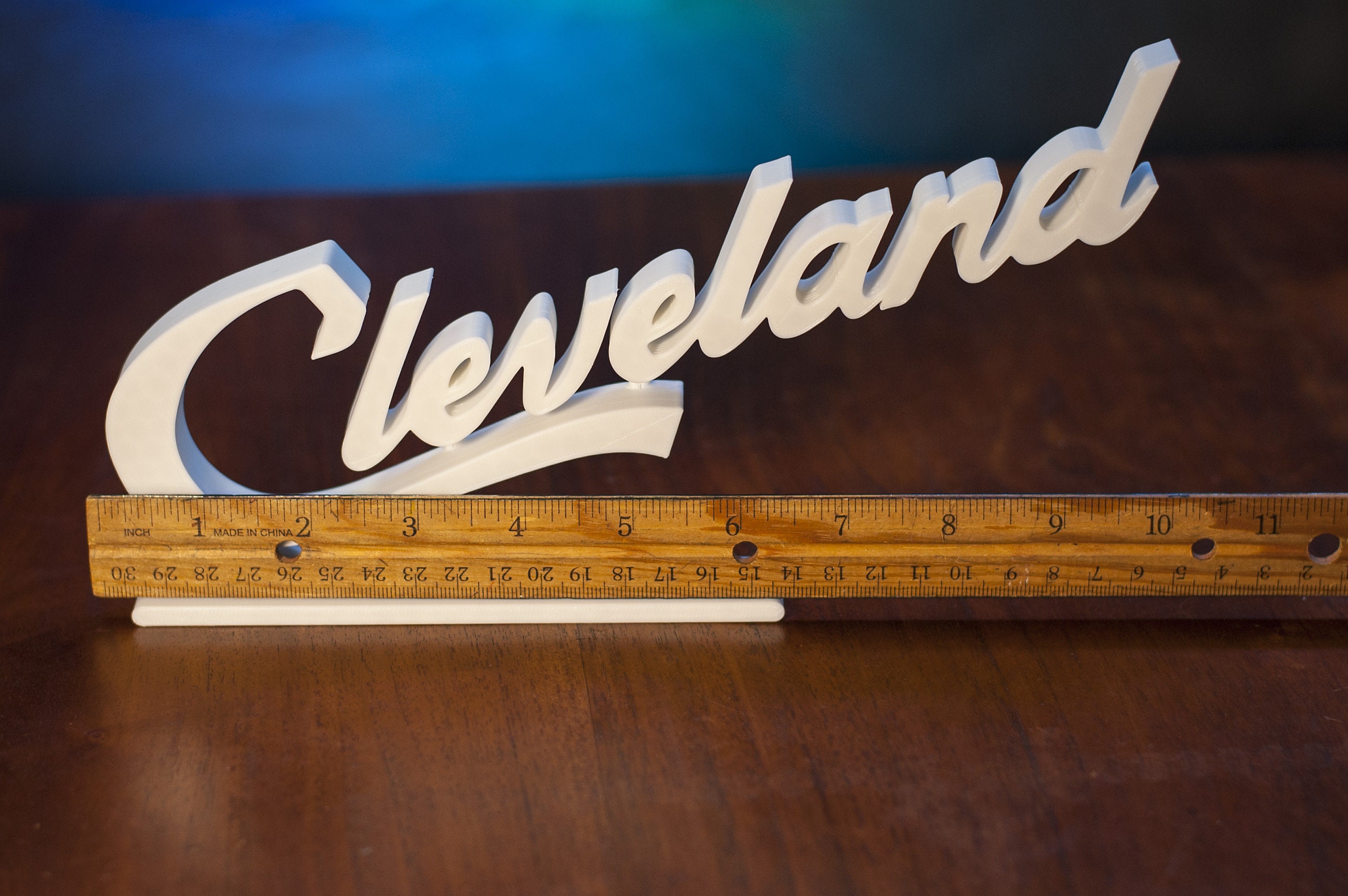 XL Cleveland Script Sign Office Desk Display Souvenir Gift Etsy