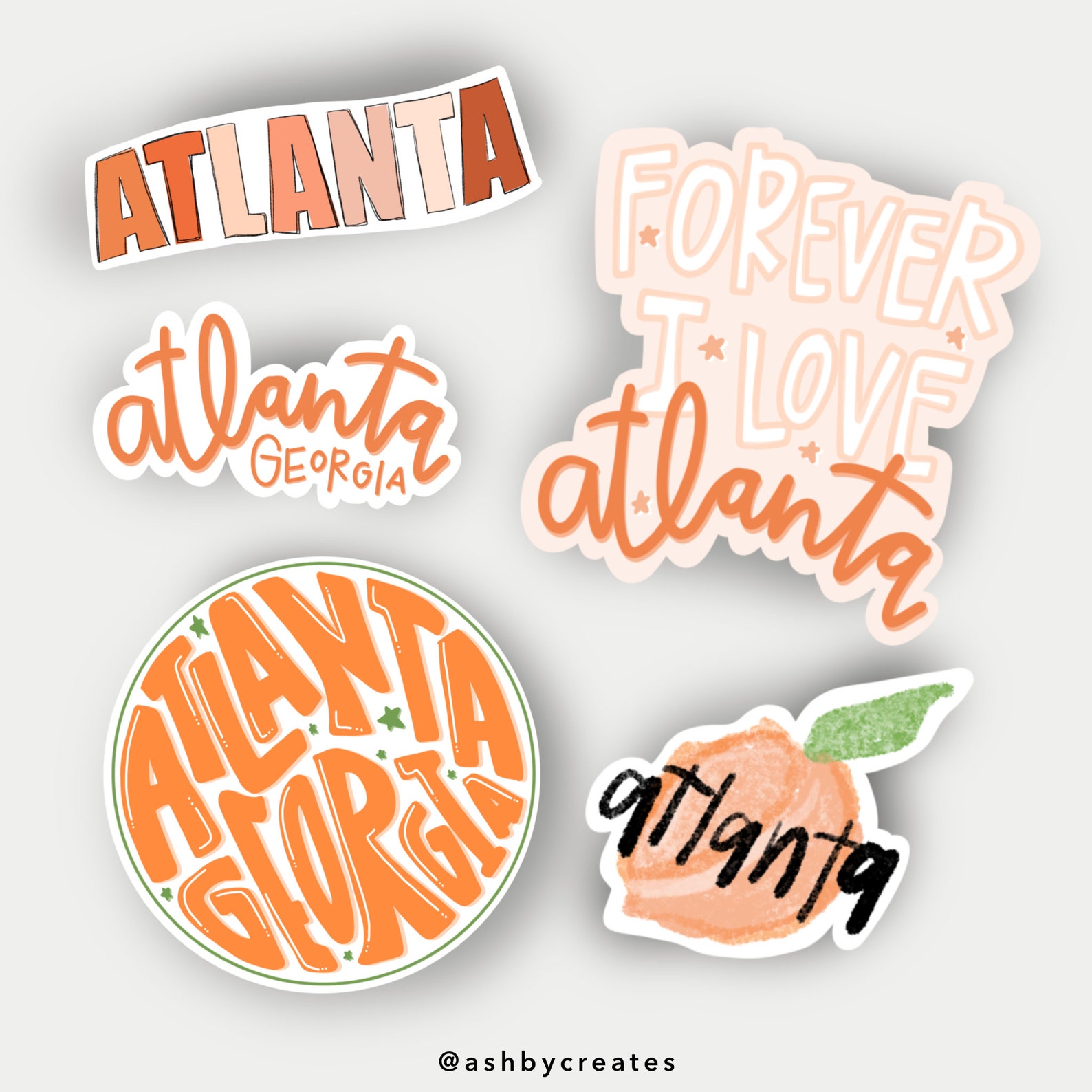 Atlanta Sticker or Set Etsy
